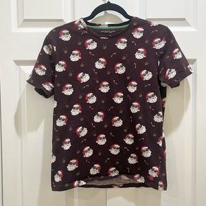 5 for $25! Denim and Flower Santa T-shirt Purple 14